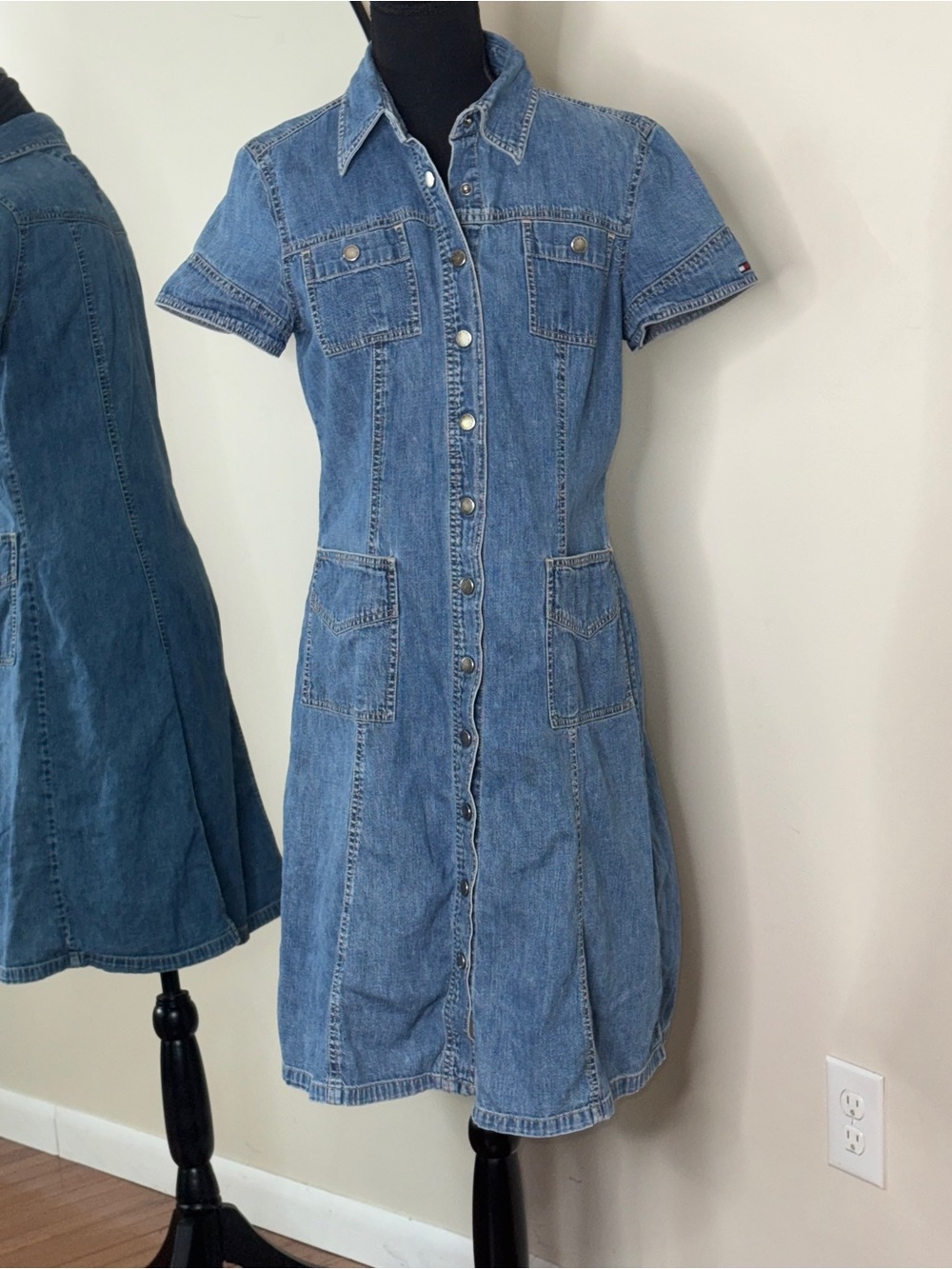 Tommy Hilfiger Vintage90s Y2K Denim Button Down Dress Size 12